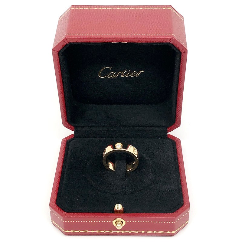 【二手99新】卡地亚戒指 love系列 黄金宽版3钻戒指  52号