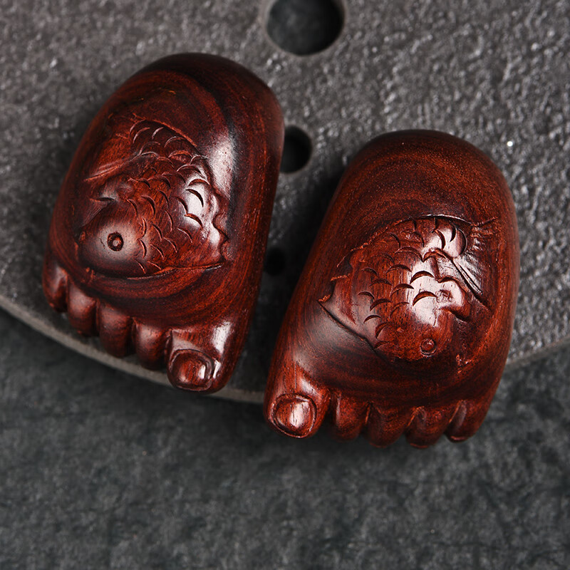 梵粟 木雕手把件男士随身把玩血檀知足有余文玩实木收藏品整木雕刻