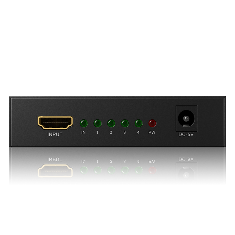 金佳佰业(Millionwell) HDMI分配器 一分四 电脑显示器分屏器 高清视1进4出H611 一进四出