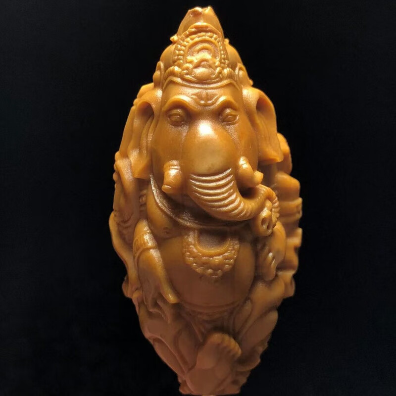 欧费罗橄榄核雕刻单籽妙女款象神吊坠手机挂坠文玩饰品