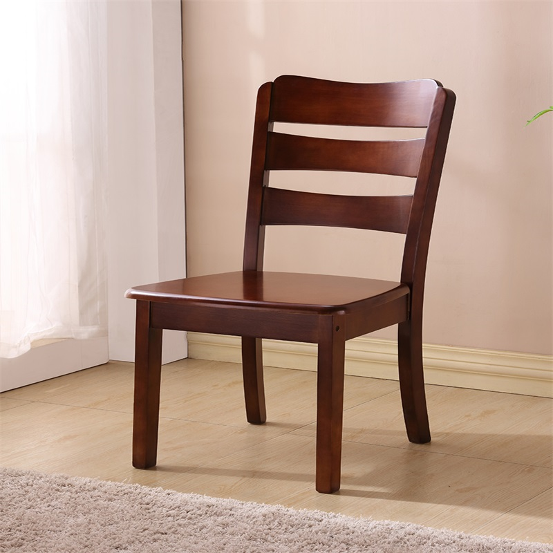 实木餐椅餐厅椅子家用餐桌椅新中式凳子饭店饭桌靠背椅现代简约酒店宴会座椅学生宿舍食堂办公麻将木质椅 中式原木无漆