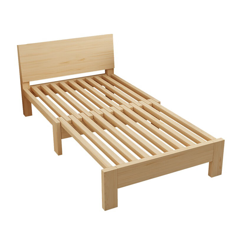 意居匠【定制】纯实木床架加固折叠床家用单人床小户型沙发床拼接伸缩