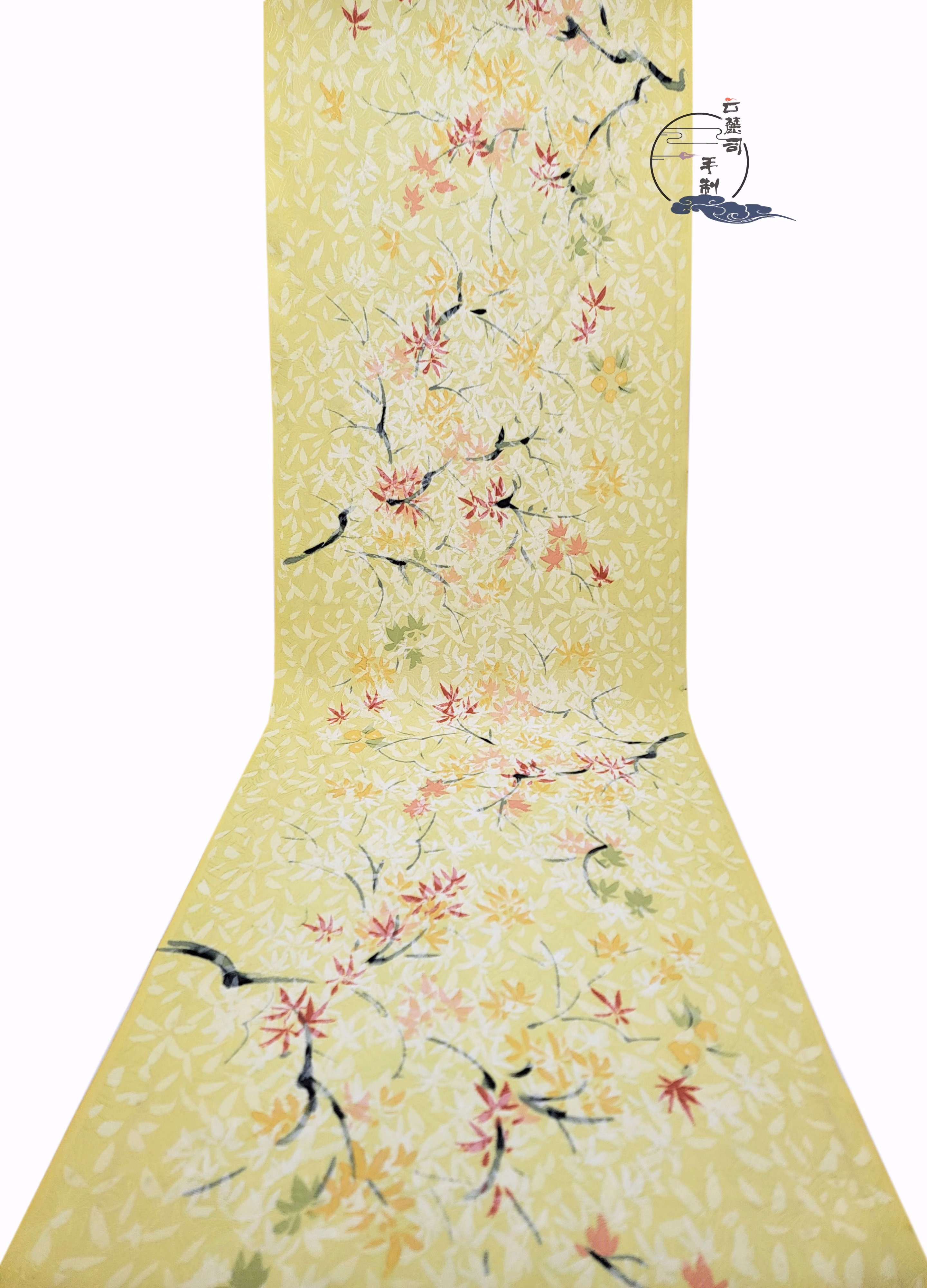 漂傲档正绢布料 日本正绢小纹手绘花卉反解布料零布汉服荷包娃 37厘米