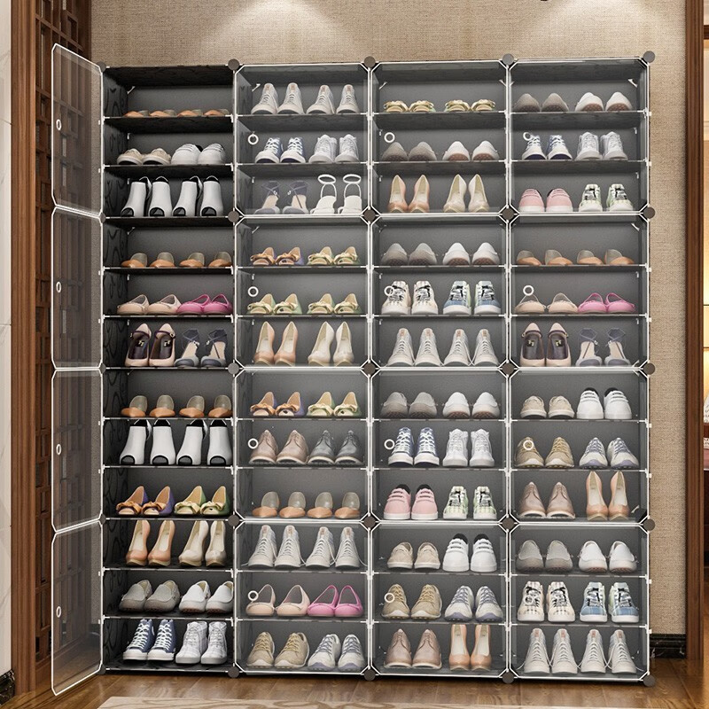 蔻丝（ColesHome）大容量鞋柜多层家用简易鞋子架 4列12层