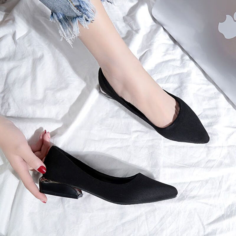 大脚丫大码43-45伪娘黑色高跟鞋33-50码 大码女鞋48粗跟3cm高跟鞋43肥