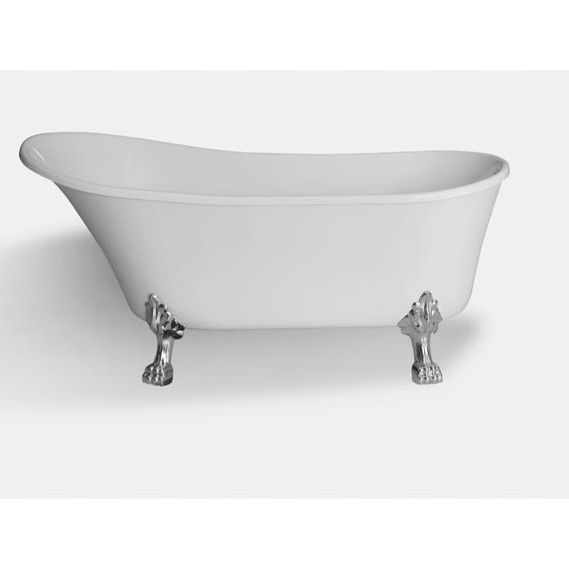 仁聚益亚克力贵妃浴缸独立欧式美式贵妃缸家用成人小户型复古 白色