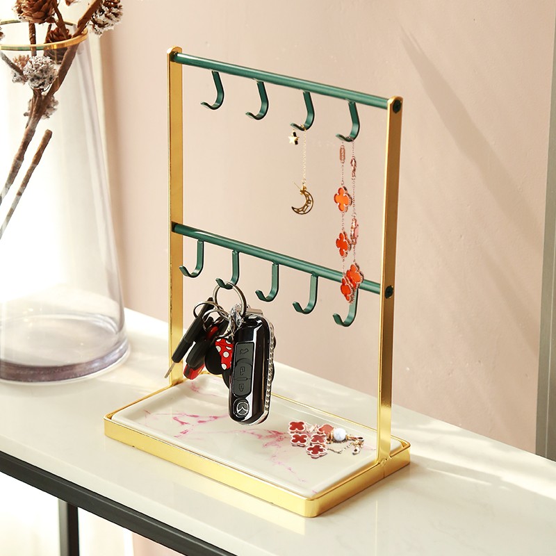 家居客厅创意北欧现代轻奢挂手表首饰收纳架子 钥匙架-粉石纹~轻奢风