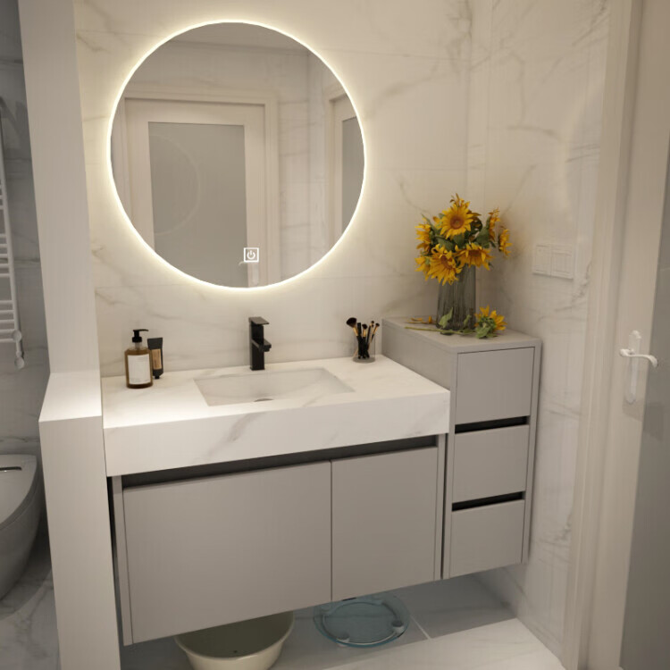 tificy不锈钢卫浴室柜组合卫生间洗脸盆洗漱台厕所洗手池洁具岩板一体