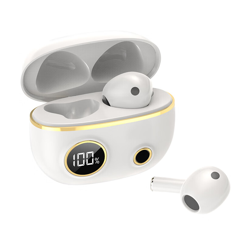 蓝壳 蓝牙耳机真无线双耳高端音质2021新款适用于华为苹果oppo小米vivo半入耳式运动跑步男女士 皓月白