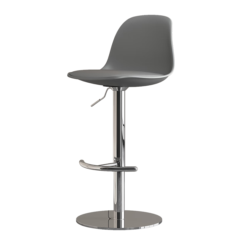 南皇(Nanhuang)吧臺椅升降椅現代簡(jiǎn)約高腳凳家用輕奢收銀臺椅不銹鋼酒吧椅靠背凳 灰色 一級氣桿-不銹鋼底盤(pán)