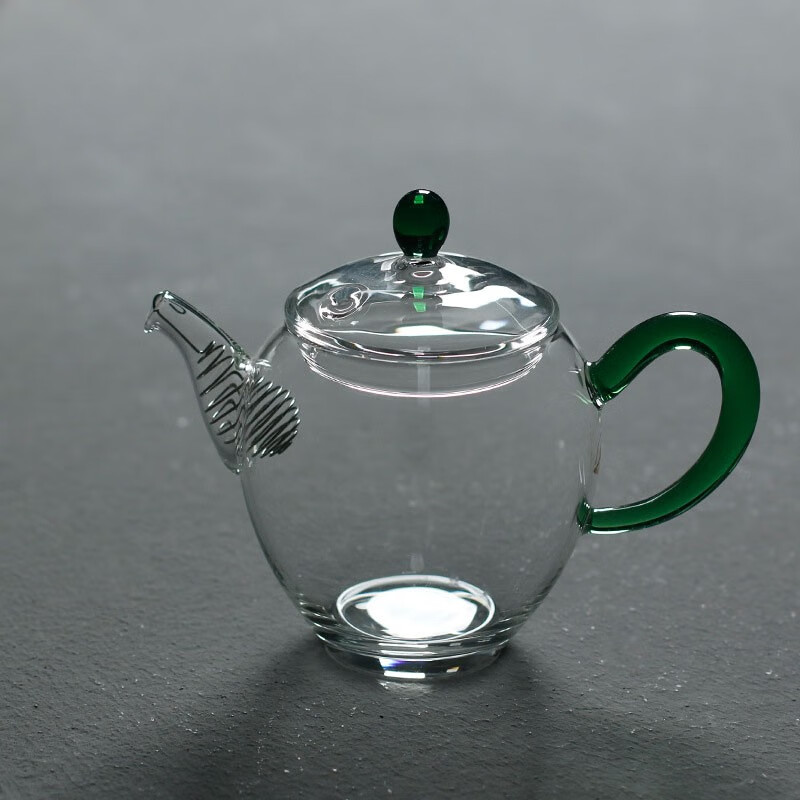 丰陶张生 耐热玻璃茶壶加厚透明迷你泡茶壶功夫茶具泡茶器日式茶壶家用 玻璃 贵妃壶绿