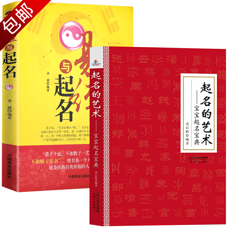 起名字的书中国人给宝宝起名有学问技巧周易大师姓名学易经与起名专用字典全书起名实用大全书籍 2册 易经与起名+起名的艺术 定价106