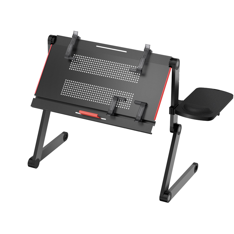 OMAX X5Pro床上平躺电脑桌折叠笔记本支架躺着看书桌床上平板电脑支架 黑色X5Pro S+多配夹子+鼠标板