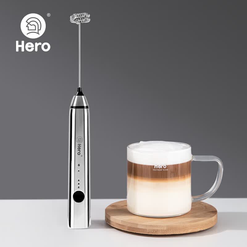 Hero双子电动打奶泡器咖啡奶泡机家用牛奶打泡器手持搅拌打蛋器亮银色属于什么档次？