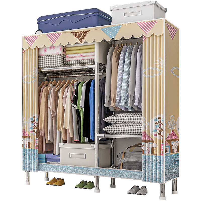 蜗家 布衣柜 家用简易衣柜加粗出租屋宿舍卧室组装布衣柜衣服柜