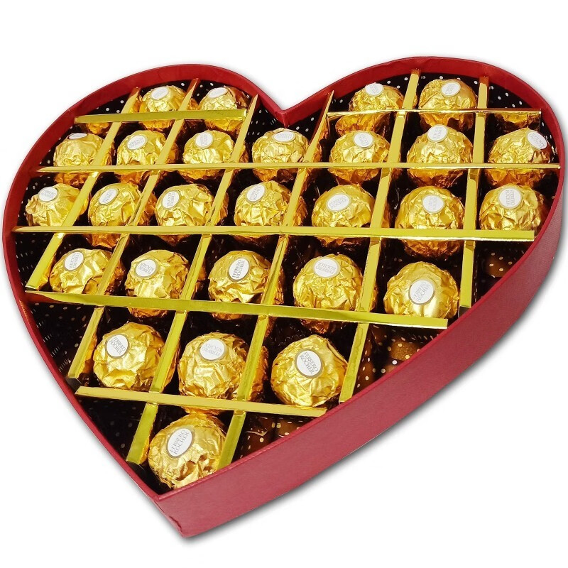 费列罗(ferrero rocher) 榛果巧克力心形礼盒装27粒混合口味装七夕520