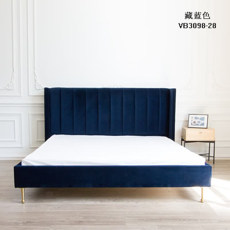 藏蓝色实木床板架 1500mm*2000mm 组装式架子床