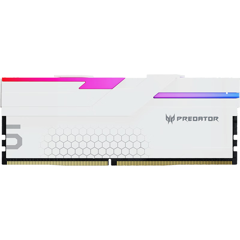 PREDATOR 宏碁掠夺者 Hermes冰刃系列 DDR5 6400MHz RGB 台式机内存 灯条 白色 32GB BL.9BWWR.390 C32