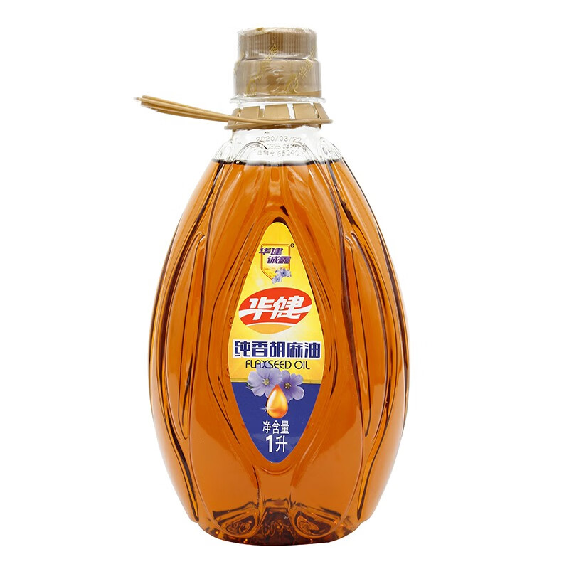 华建诚鑫 纯香胡麻油1升 物理压榨 食用油 亚麻籽油