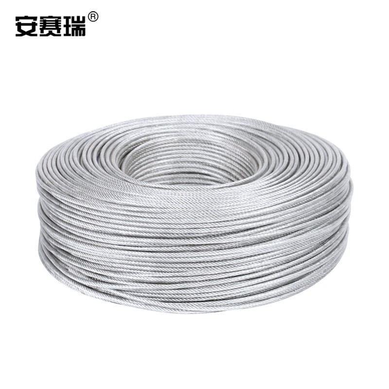 安赛瑞 304不锈钢钢丝绳 工业牵引绳吊绳安全牵引钢绞线 起重升降承载钢丝绳 0.4mm×100m（1×7结构） 240344