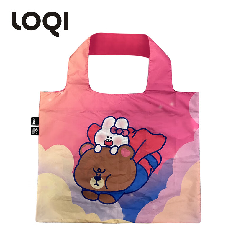 loqi&yang too可爱卡通购物袋轻便折叠环保袋情侣插画随身包 超人