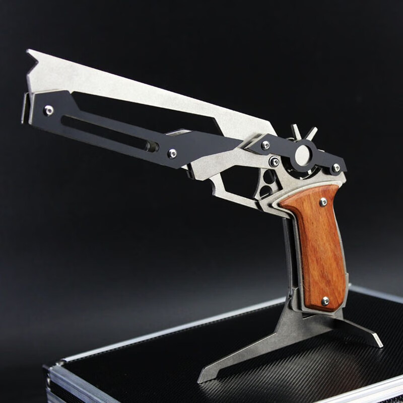 皮筋枪儿童玩具不锈钢六连发打皮筋手枪男孩生日礼物软弹玩具枪 纯钢