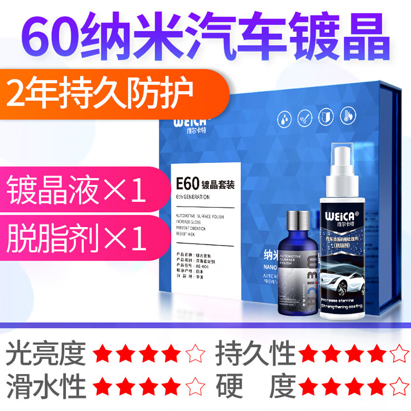 比较解密维尔卡特（WEICA） 汽车镀晶套装是不是可以？质量反馈评测实际情况