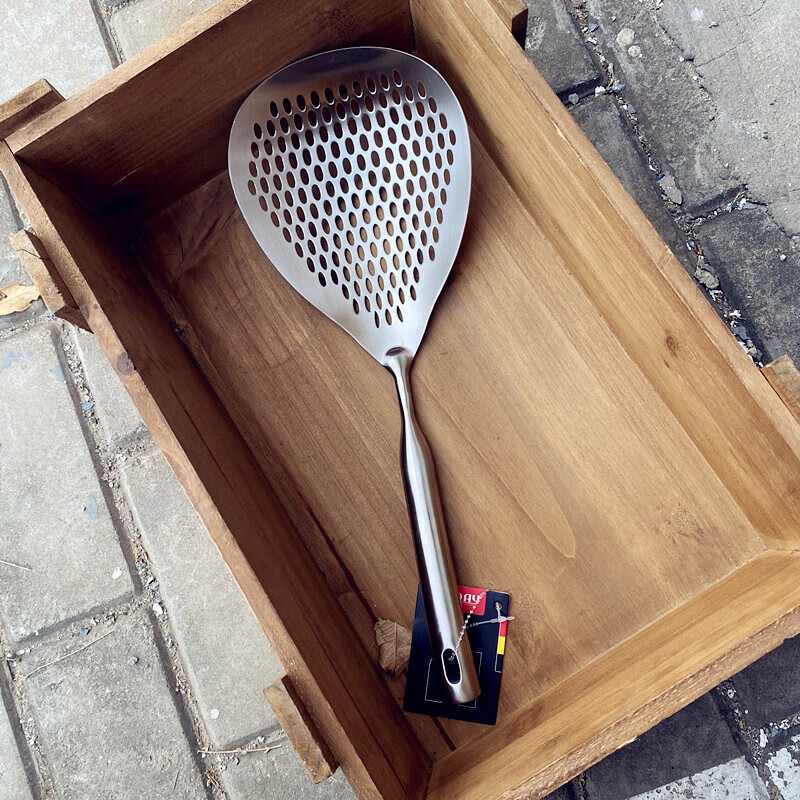 盛芯华笊篱不锈钢捞面勺厨房家用一体成型漏勺神器长柄煮面网捞过滤