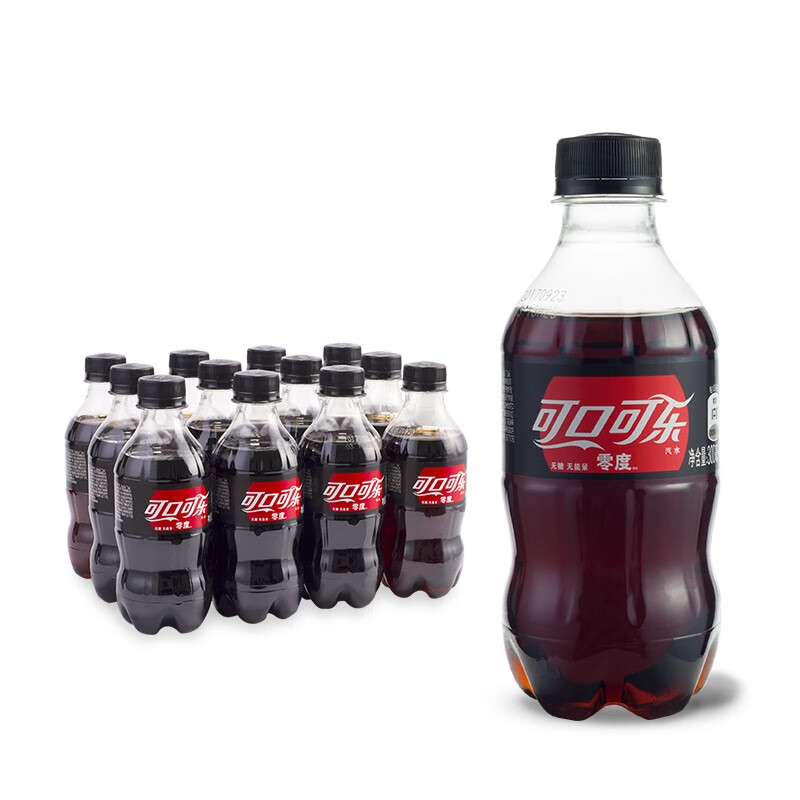 可口可乐(coca-cola)迷你可乐碳酸饮料小瓶便携整箱 零度可乐300ml*12
