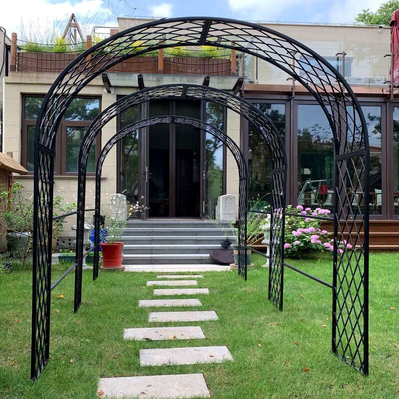 拱门花架铁艺爬藤架欧式网格园艺户外花门庭院花支架月季攀爬架子