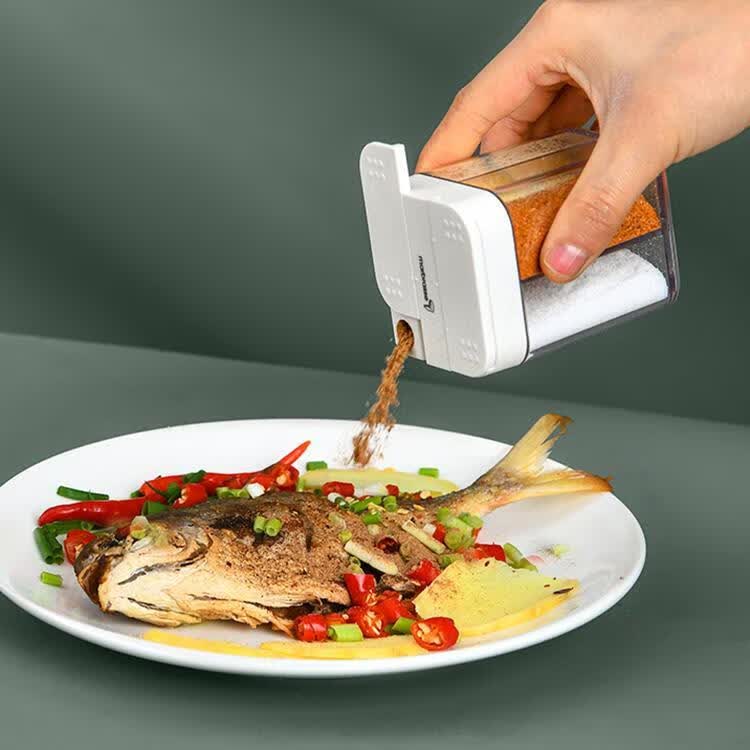 SP SAUCE日本调料盒套装四格一体厨房调味罐子家用盐味精瓶佐料多格收纳盒 四分格调味罐（滑动款）