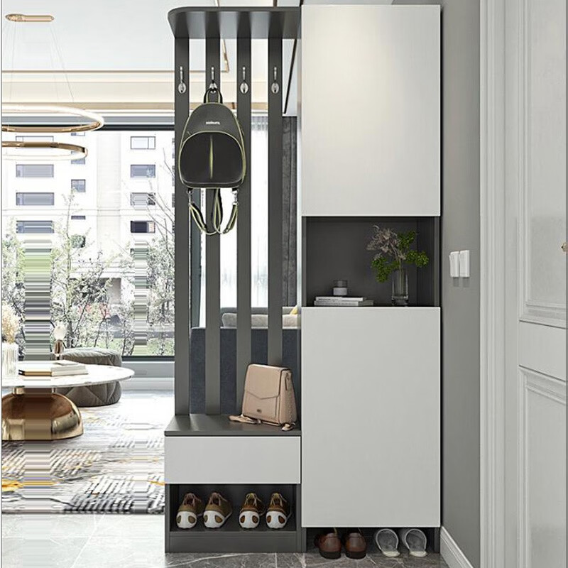 进门装饰柜屏风柜鞋柜入户门厅鞋柜衣帽柜一体收纳柜换鞋凳北欧玄关柜