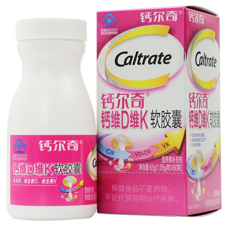 钙尔奇钙维d维k软胶囊60粒/瓶