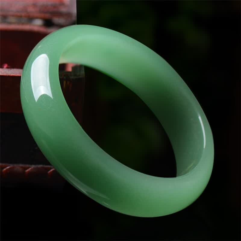 侨沁【情人节礼物】东陵玉手镯翠绿玉手镯翠绿色 玉手镯女 手镯 手镯