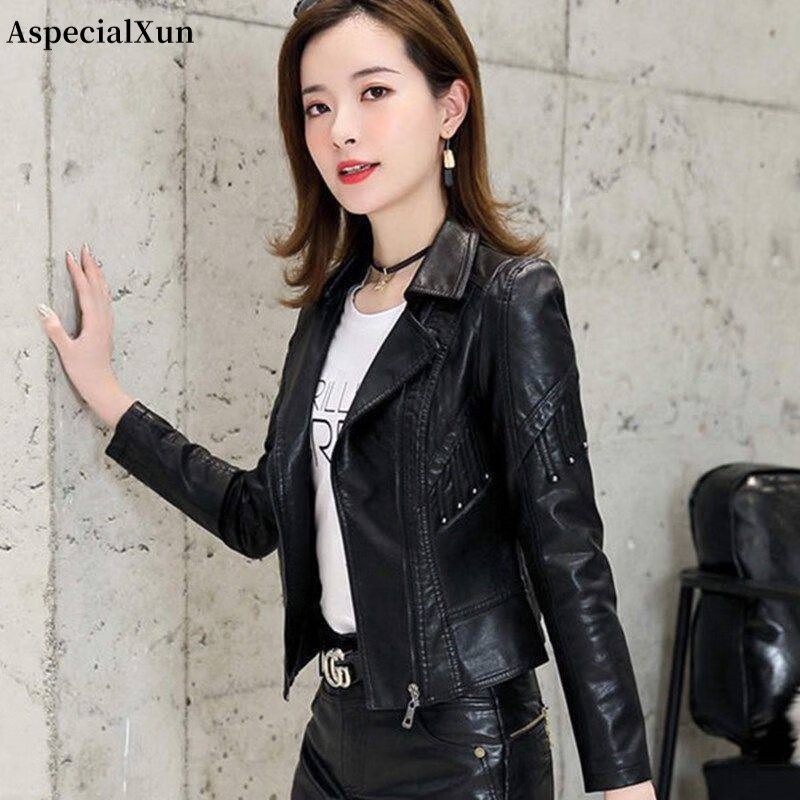 阿逊特（AspecialXun）2023高档轻奢短款时尚保暖皮衣女韩版修身机车外套显瘦漂亮外套女 黑色 软皮 L 92-102斤左右怎么样,好用不?