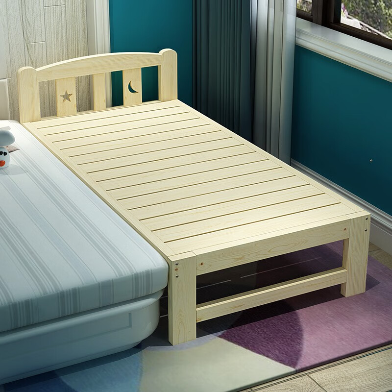 格趣 拼接床大床加宽床幼儿婴儿床实木边床 带护栏 带梯 床头款 180*80*40cm（送配套床垫）
