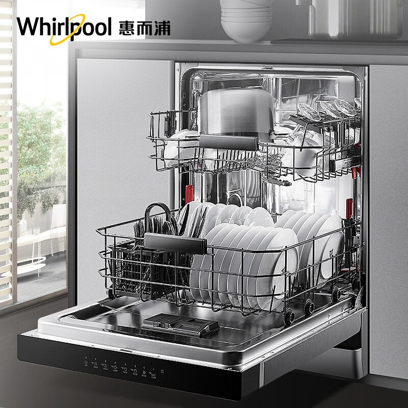 惠而浦（Whirlpool） 3C22 14套全自动嵌入式洗碗机家用 软水除菌烘干一体机刷碗机 欧洲进口百年美国品牌