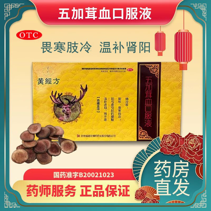 五加茸血口服液14支*10ml/盒温补肾阳畏寒肢冷腰酸腿软 6盒