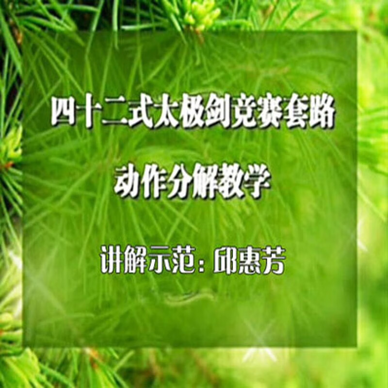 邱慧芳邱惠芳精讲42式太极剑竞赛套路四十二式u盘视频教学dvd光盘 2张