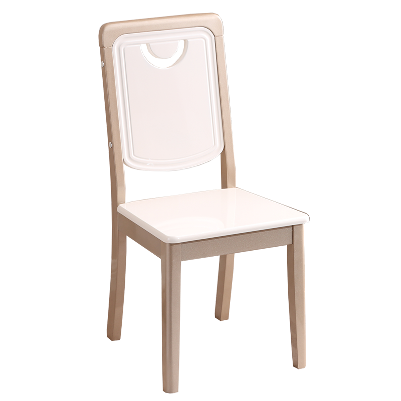 美景 餐椅 实木餐椅家用椅子现代简约靠背椅餐厅吃饭成人坐椅办公椅白色 01香槟色 长43宽43高90坐高44cm