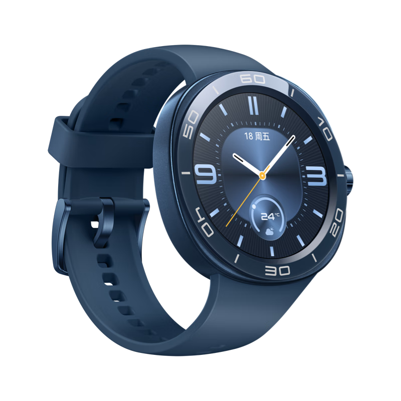 HUAWEI 华为 WATCH GT Cyber 时尚雅致款 智能手表 46mm 魅海蓝不锈钢表壳 蓝色橡胶表带（北斗、血氧、GPS）