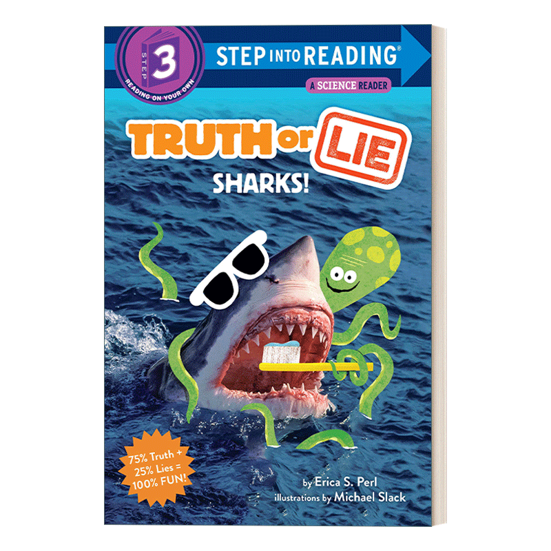 英文原版 step into reading 3: truth or lie: sharks!