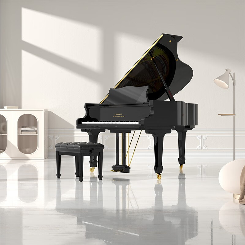 卡纳尔（CARNALL）全新演奏专用三角钢琴教学专业级钢琴考级家用高端德国配置实木  GP-152亮黑色标准款