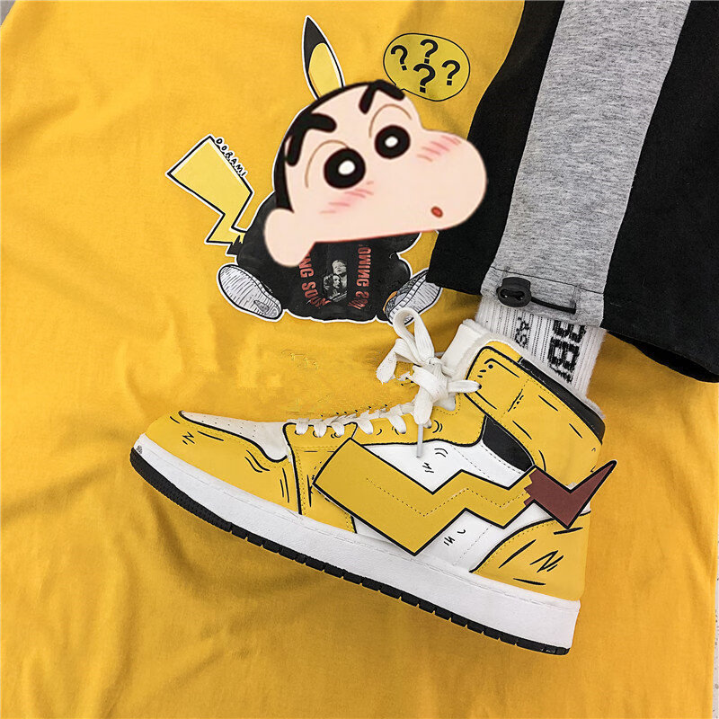 澎官鬼灭之刃动漫联名aj男鞋青少年学生空军一号百搭高帮2022 hl01