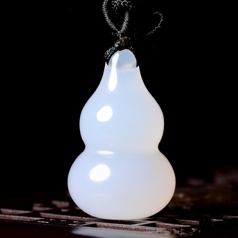 紫葶天然白玉髓葫芦吊坠男女款项链灵葫福禄水晶饰品玉坠平安挂件招财