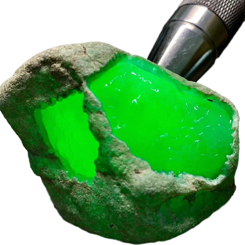 涨声 缅甸翡翠原石蒙包料赌石开窗工具拍卖边角料直播下单私拍不发