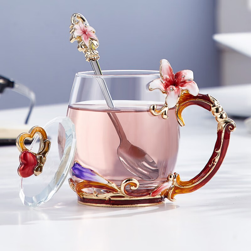 诺诗曼生日礼物女生精致高级感水杯高颜值玻璃杯女士办公室泡茶杯毕业季