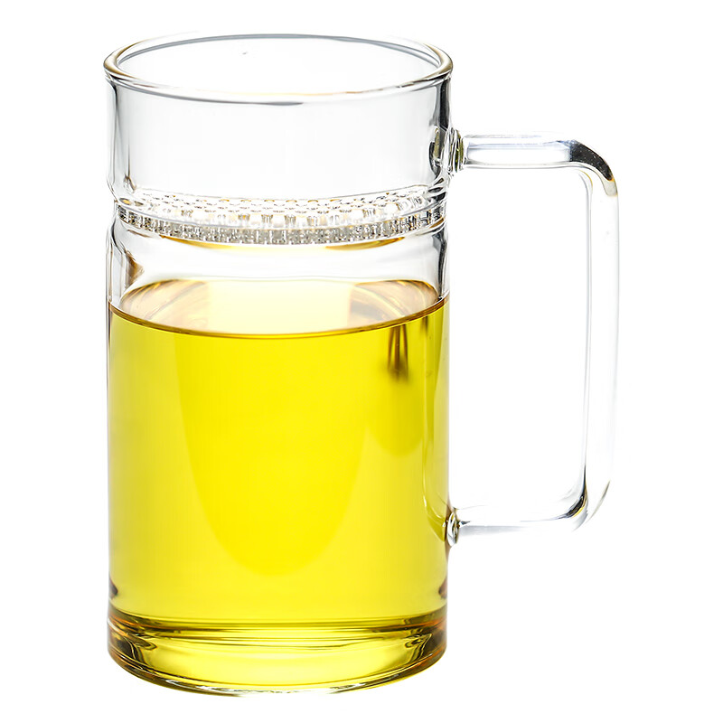 茶杯北大史 玻璃月牙杯 绿茶杯水杯玻璃茶水分离办公简约过滤网茶水杯