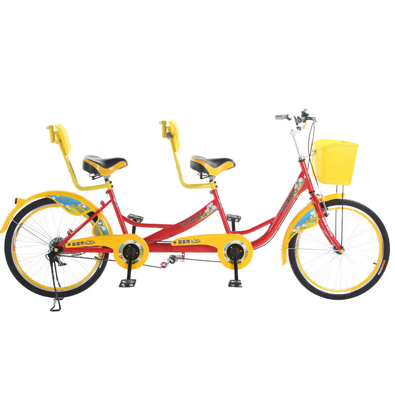 五星(wuxing)成人24英寸2人休闲车景点观光二人自行车情侣俩人骑行