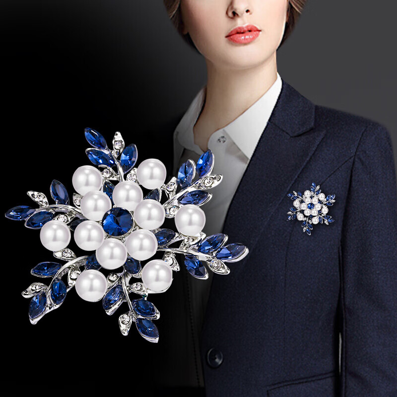 冠带丝巾扣环胸针女士花朵胸花经典复古西服西装围巾时尚韩版优雅开衫